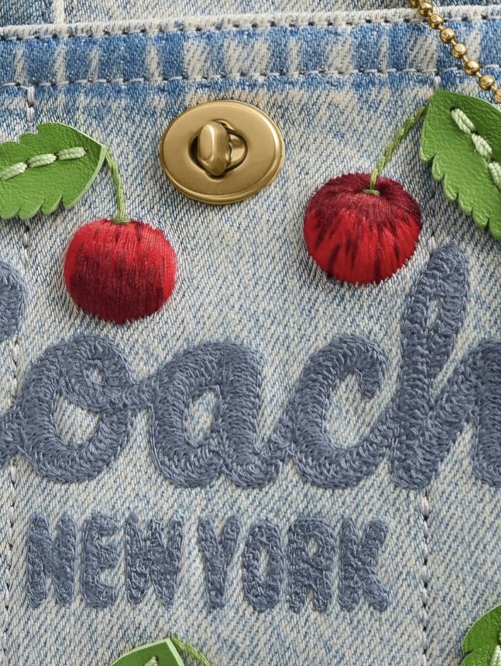 NWT Coach Brass/Denim Multi CargobTote 20 Satchel CDY91 - Picture 7 of 13